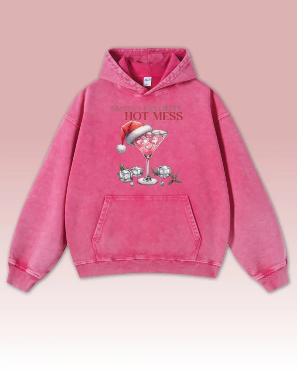 Bluza oversize z kapturem Santa's Favorite Hot Mess